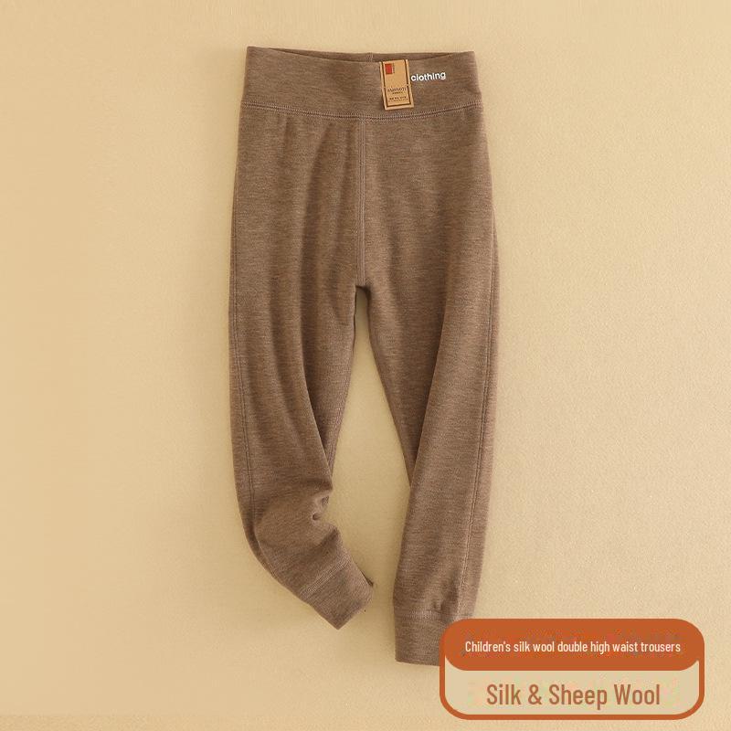 Children's Double-Layer High Waist Winter Pants: Cozy Velvet Cotton for Boys, Thick Silk for Girls, Perfect School Uniform for Fall & Winter