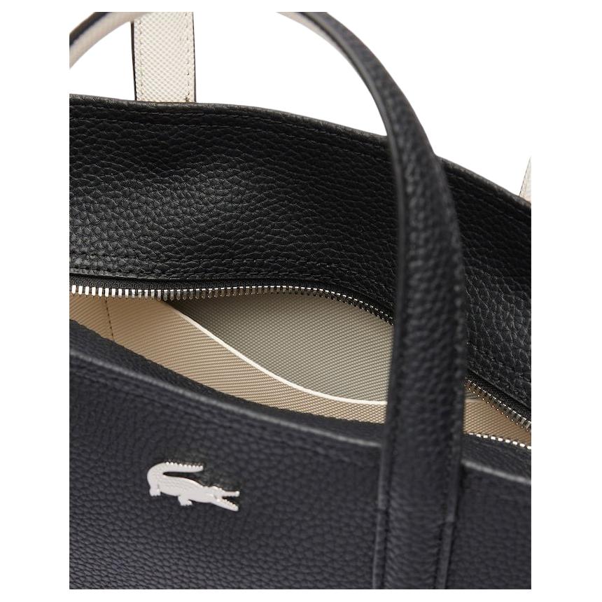 Lacoste Знаковая сумка-тоут из ПВХ в мелкую клетку Женские сумки-тоут Черная NF4929AA