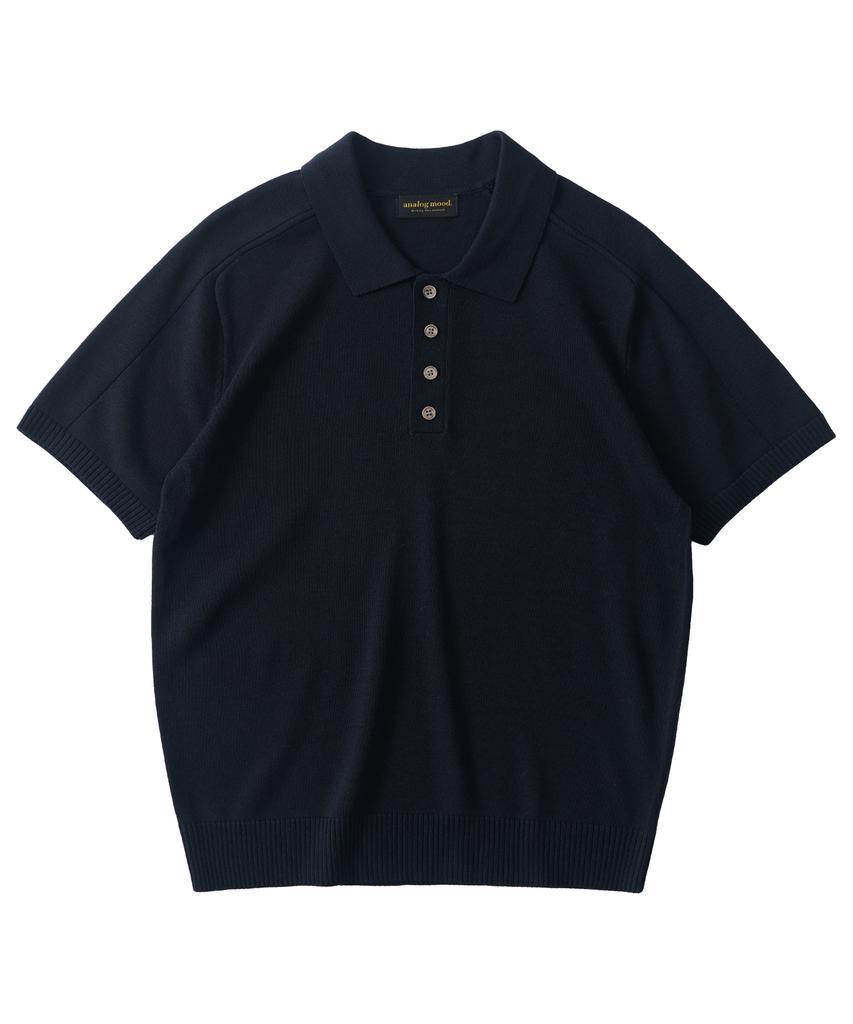 ANALOG MOOD Sepia Drop Short Sleeve Knit (Navy)
