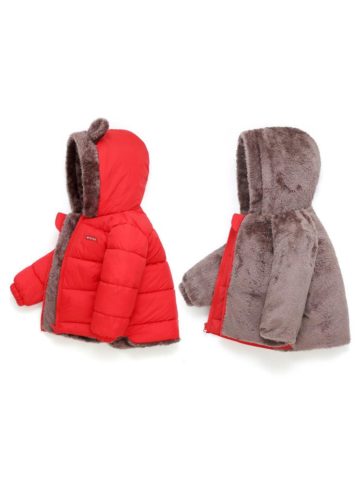 Осенне-зимняя детская куртка из хлопка для мальчиков и девочек маленького и среднего размера, теплая куртка из хлопка с бархатом