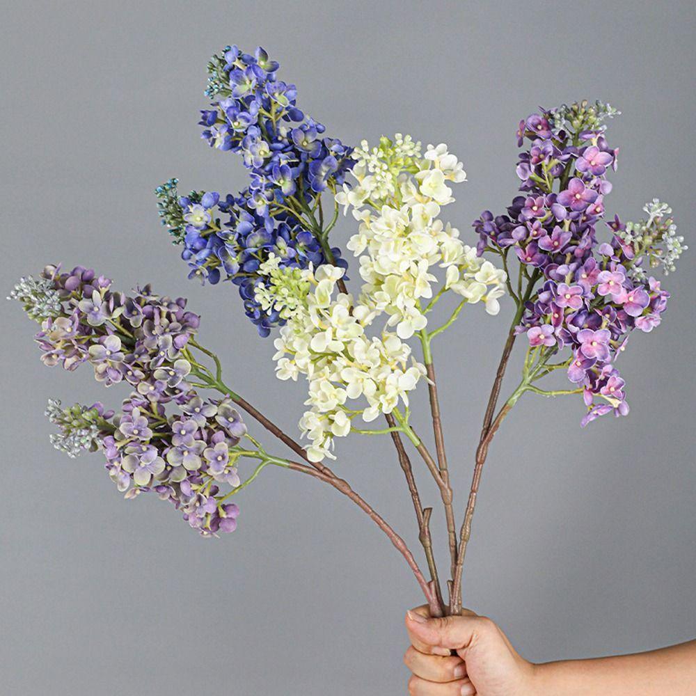 Luxury Artificial Lilac Flower Real Touch Fake Flower  Wedding Birthday Party