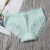 Women's Mid-Waist Lace Trim Breathable Cotton Briefs