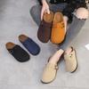 Fashion Women's Suede Mules Slippers Men Clogs Cork Insole Sandals with Arch Support Outdoor Beach Slides Home Shoes