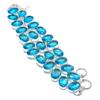 Swiss Blue Topaz Gemstone 925 Sterling Silver Bracelet 7-8"