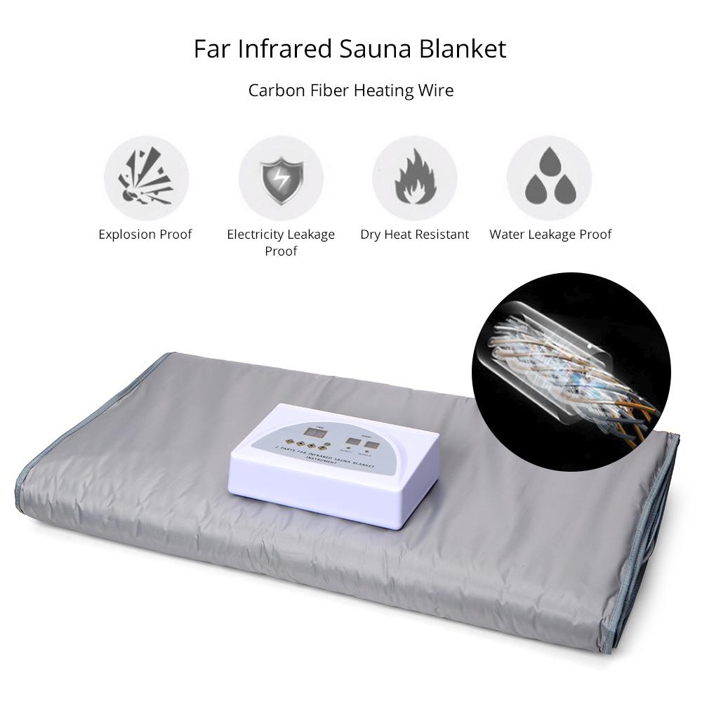 2 Zones FIR Far Infrared Sauna Blanket Body Slimming Weight Loss Machine