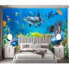 Photo Mural 3D Underwater World Wall Mural Dolphin Fish Coral Children Room Living Room TV Background Wall Home Decoration
