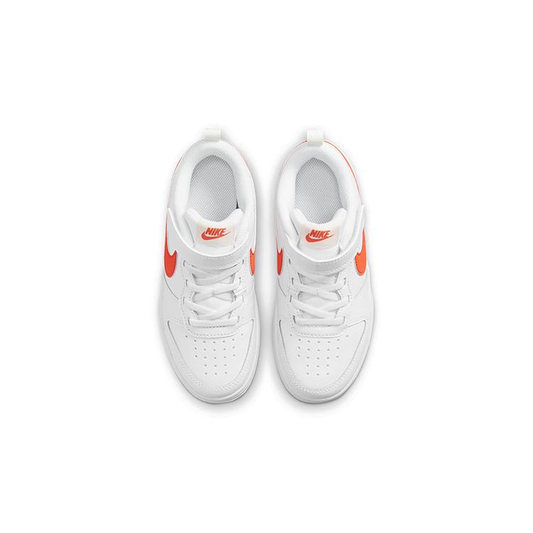 Nike Кроссовки для скейтбординга Court Borough 2 Low top Детские Бело-оранжевые Для детей от 3 до 7 лет BQ5451-114
