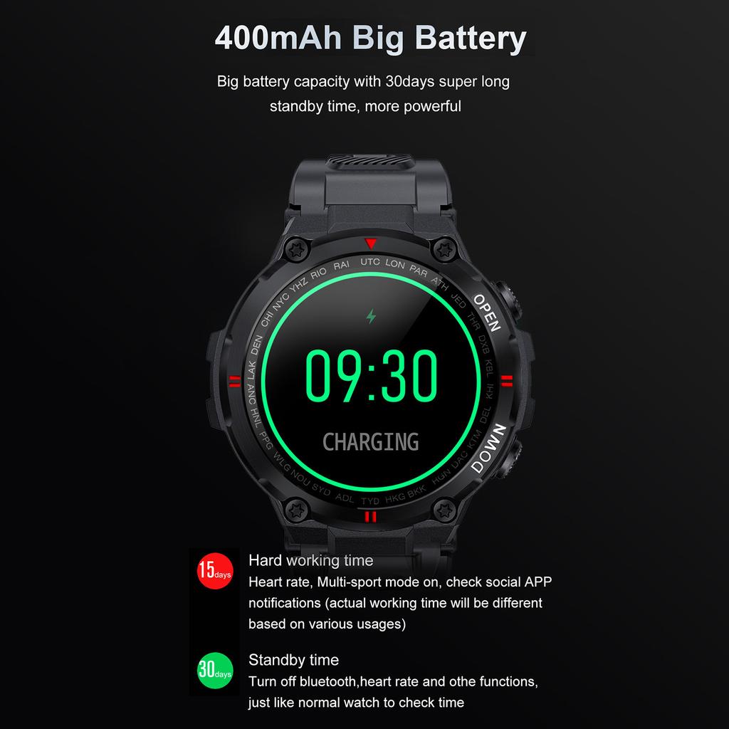 Фитнес-браслет K22 1,28-дюймовый IPS-экран, монитор сердечного ритма, артериального давления, Bluetooth-совместимые умные часы