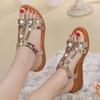 Women's Wedge Sandals Summer 2025 Fashion Heels Strappy Beach Roman Platform Sandal Butterfly Silver Wedges Shoes for Women Gold