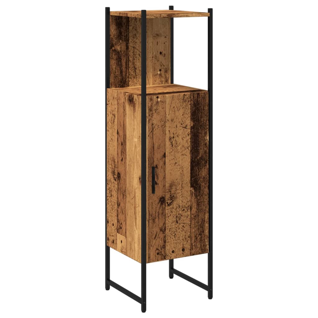 Bathroom Cabinet with Rustic Wood Look 33 x 33 x 120.5 cm Engineered Wood