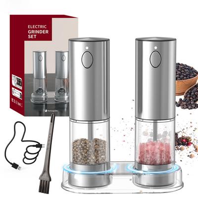 Кухонная электрическая мельница для перца, набор для хранения, регулируемая грубость помола, электрическая мельница, автоматическая машина для измельчения морской соли