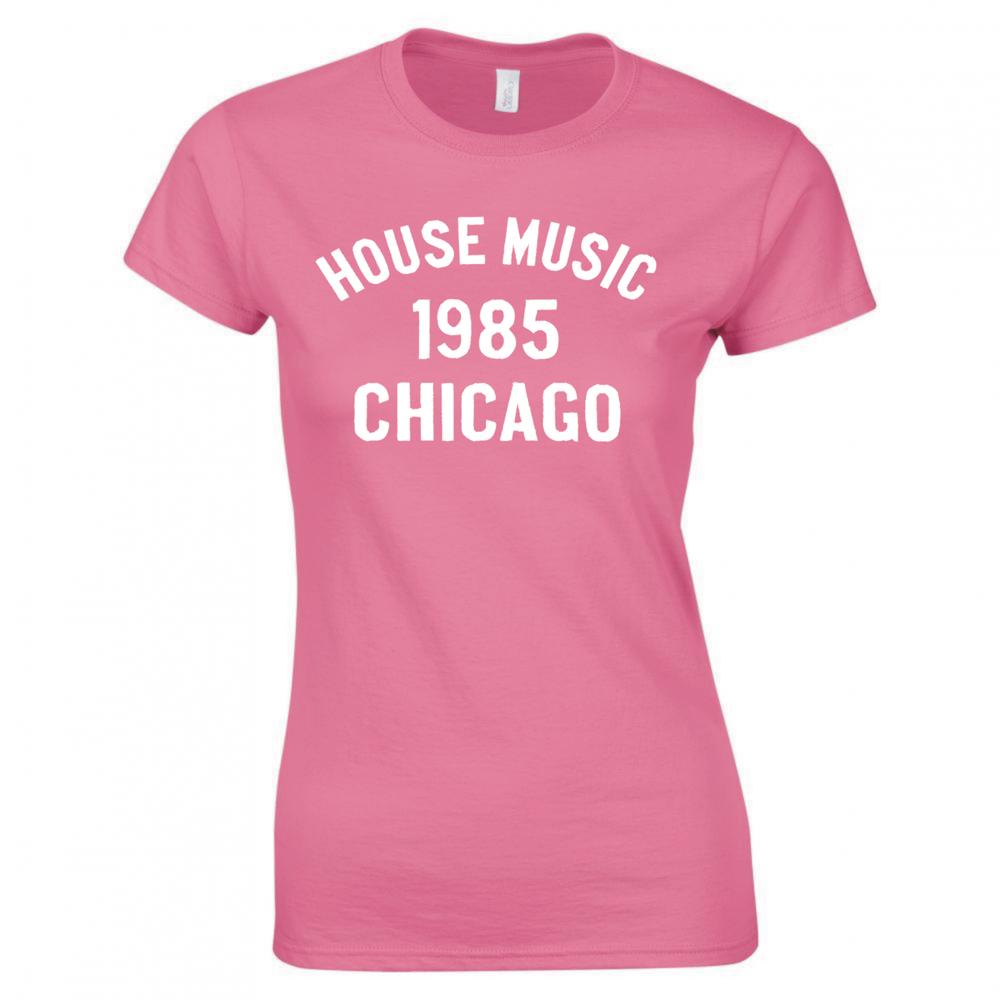 House Music 1985 Chicago Ladies Skinny Fit Tshirt
