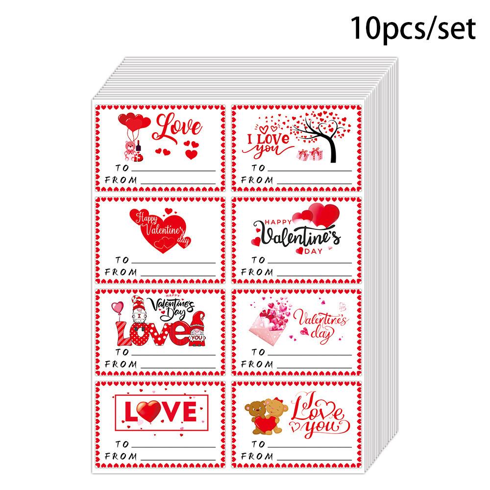 Valentines Day Gift Wrap Labels With Square Selfadhesive Stickers Party For