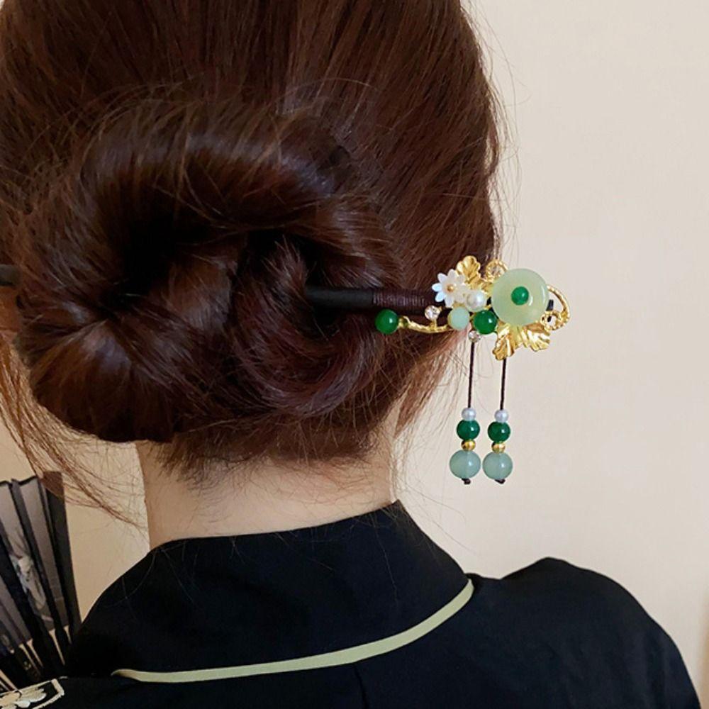 Деревянные палочки для волос Ханфу Цветок Вилка для волос Элегантная китайская шпилька для волос Девочки