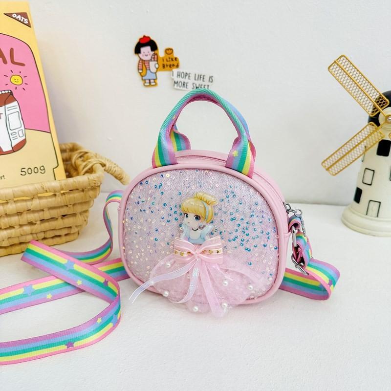 Adorable Japanese Style Gender Neutral Kids Shoulder Bag With Cute Bow And Sequins
