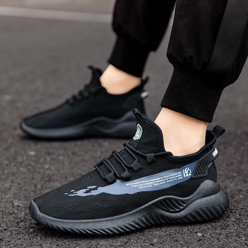 Новая мужская повседневная обувь от производителя, дышащие спортивные кроссовки для бега, мягкая подошва, трендовые легкие летающие плетеные туфли