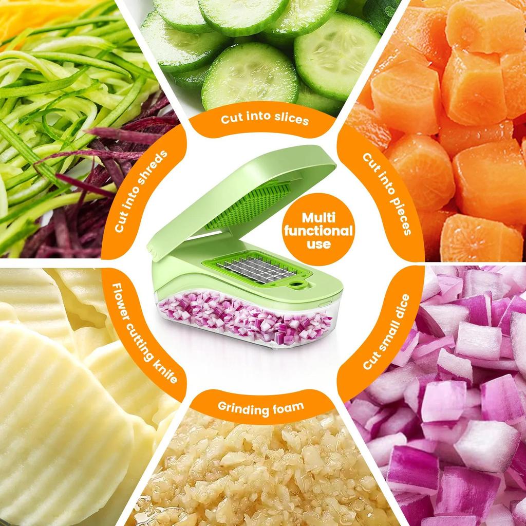 Многофункциональная ручка для измельчителя овощей, решетка для еды, измельчитель овощей, нарезка кубиками, кухонные принадлежности