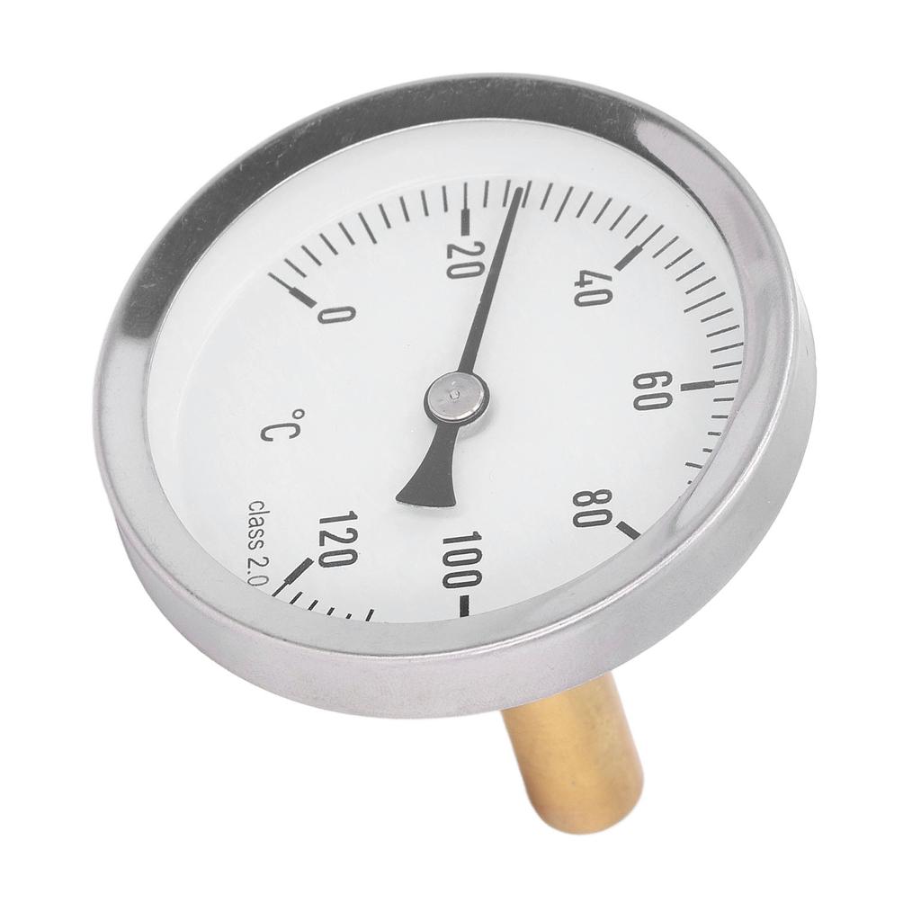 63mm Dial Thermometer Barbecue Pointer Type Thermometer 0‑120 Degrees C Bimetallic Temperature Gauge for