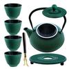ZAPARZACZ ŻELIWNY DZBANEK ZIELONY 900ml Z FILTREM i FILIŻANKAMI PREZENT