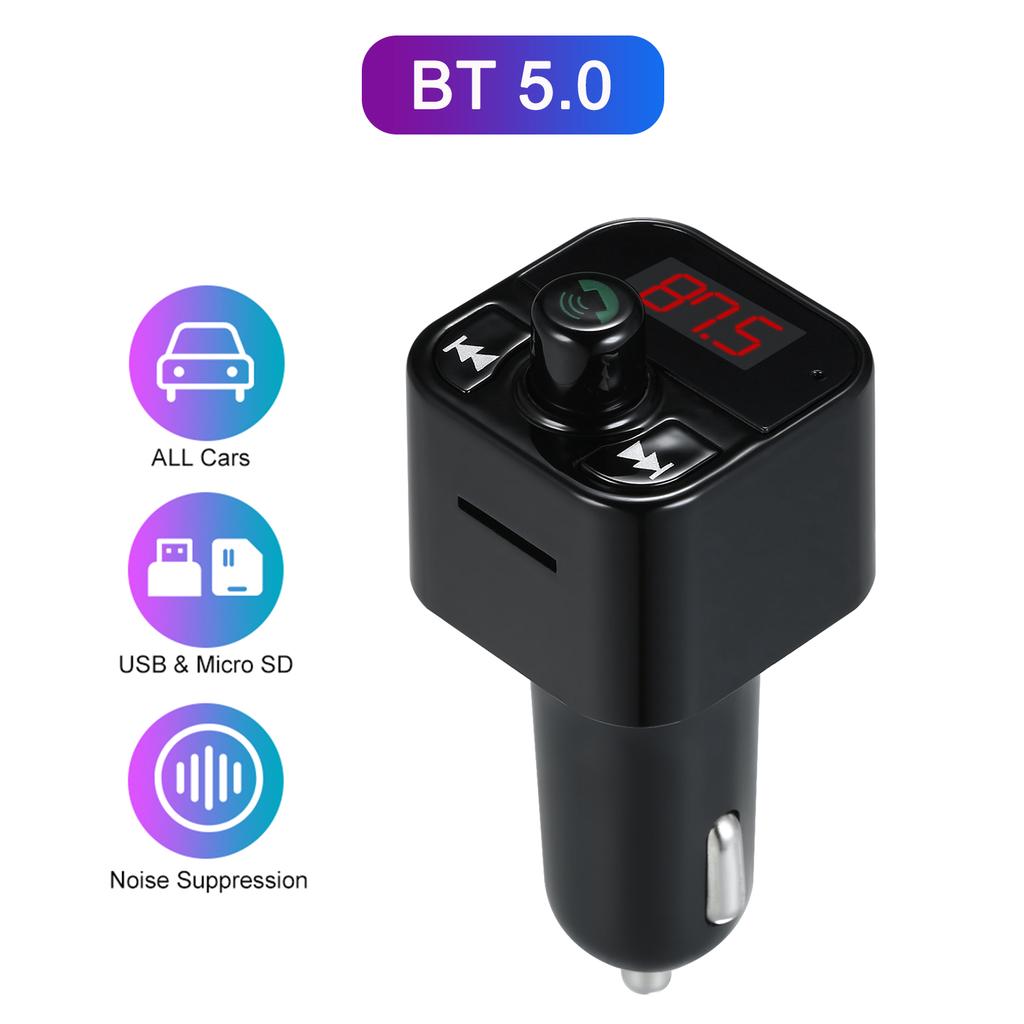 Car MP3/WAV Music Player BT 5.0 FM Modulator Transmitter Wireless Handsfree Audio Receiver Dual USB