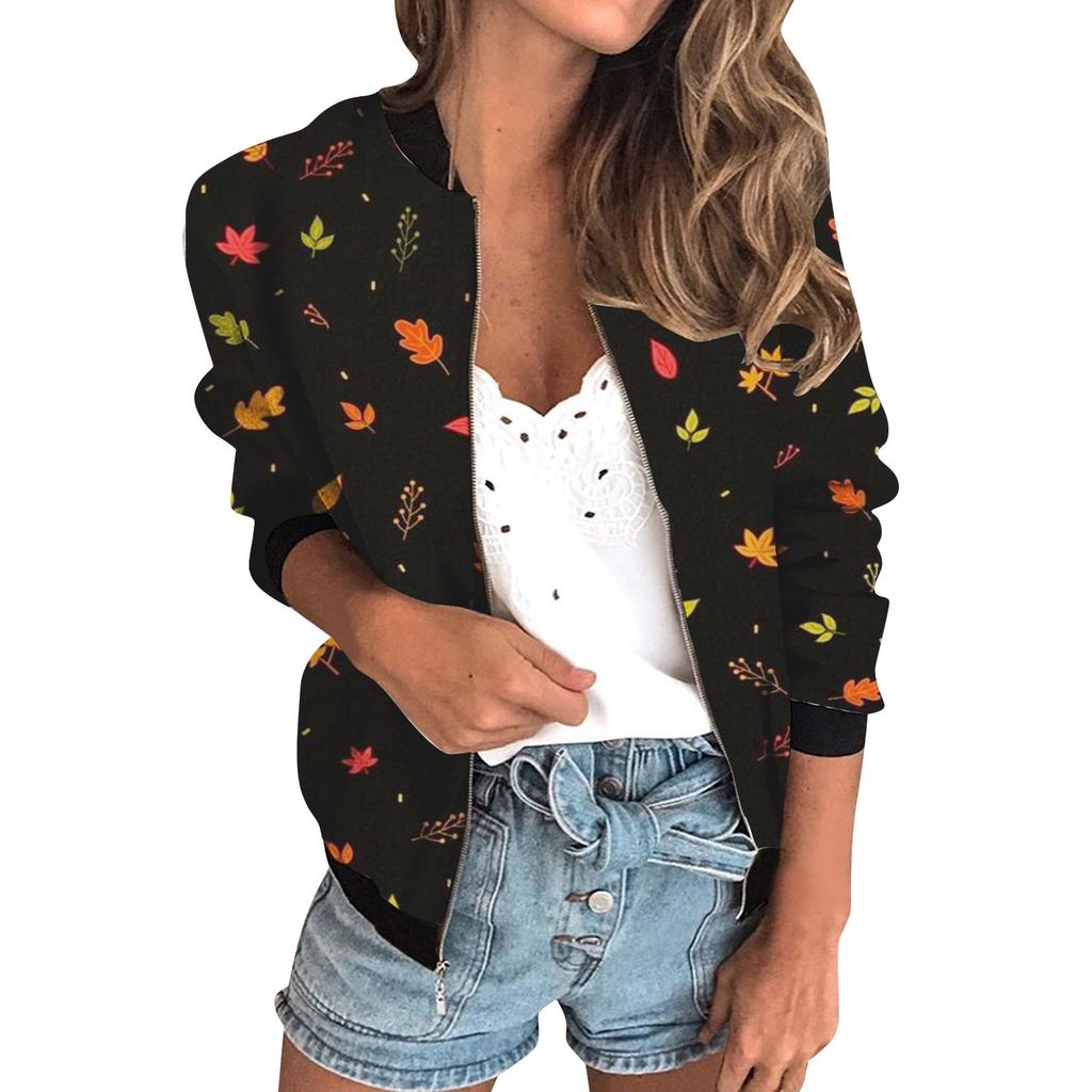 20256 autumn women's jacket zipper short 3D printing painted pattern women's fashion single item one generation
