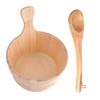 1pc Sauna Bucket Kit - Durable Wooden Bucket, Traditional Sauna Bucket Set | Cedar Sauna Bucket and Ladle with Handles, Wooden Sauna Accessory Kit for