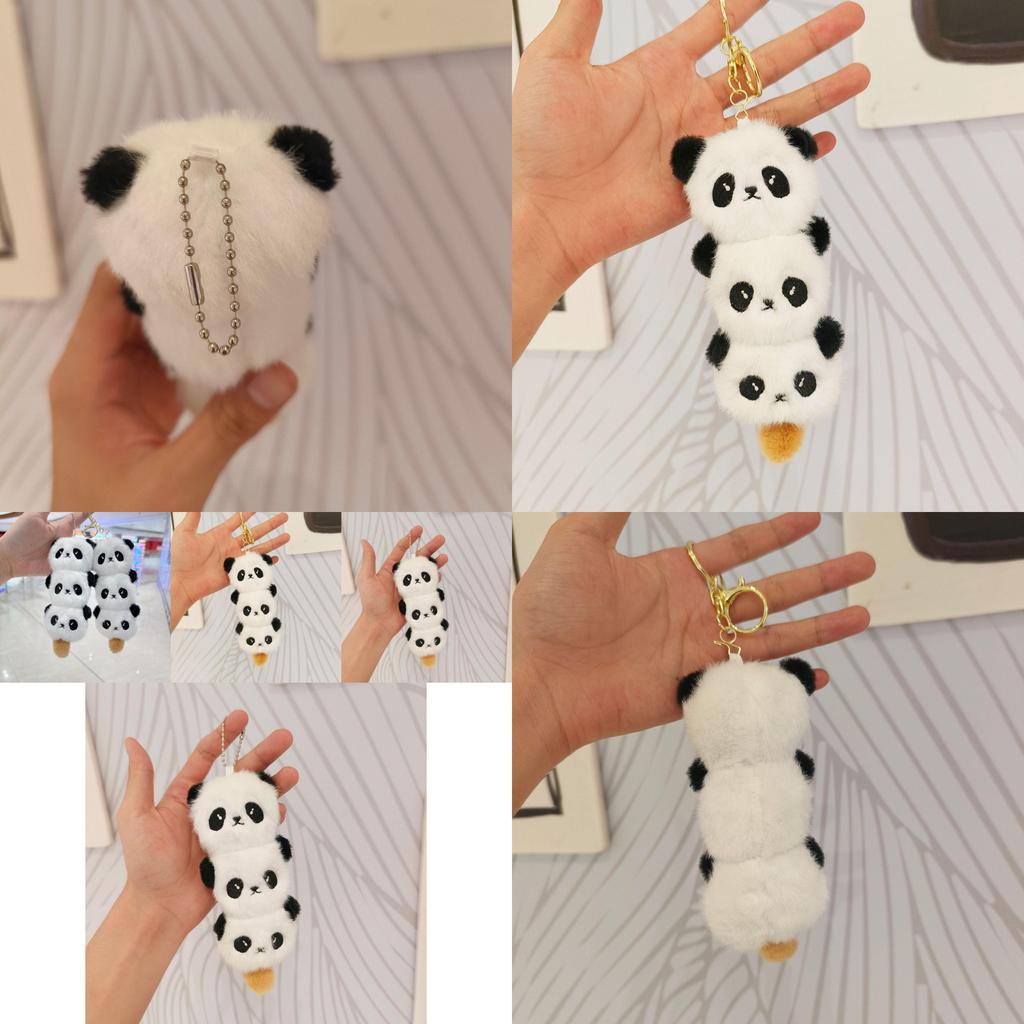Adorable Cartoon Panda Sugar Gourd Plush Keychain Fun Backpack Pendant Toy Gift
