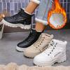 2025 Winter New Casual Shoes Women's Shoes Ins Tide Velvet Martin Boots Female Students Warm Boots Locomotive Boots Female