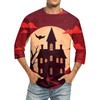 Men'S Round Neck Three-Quarters Sleeve Top Casual Fashion T-Shirt