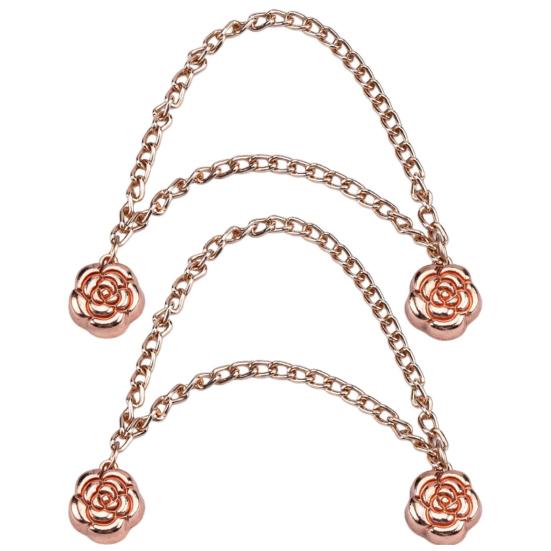 1 пара многофункциональных магнитных зажимов для одежды с цепочкой, многоцелевая брошь без штифта, металлические пуговицы, зажим для одежды, шали, шарфа, брюк, манжет, магнит