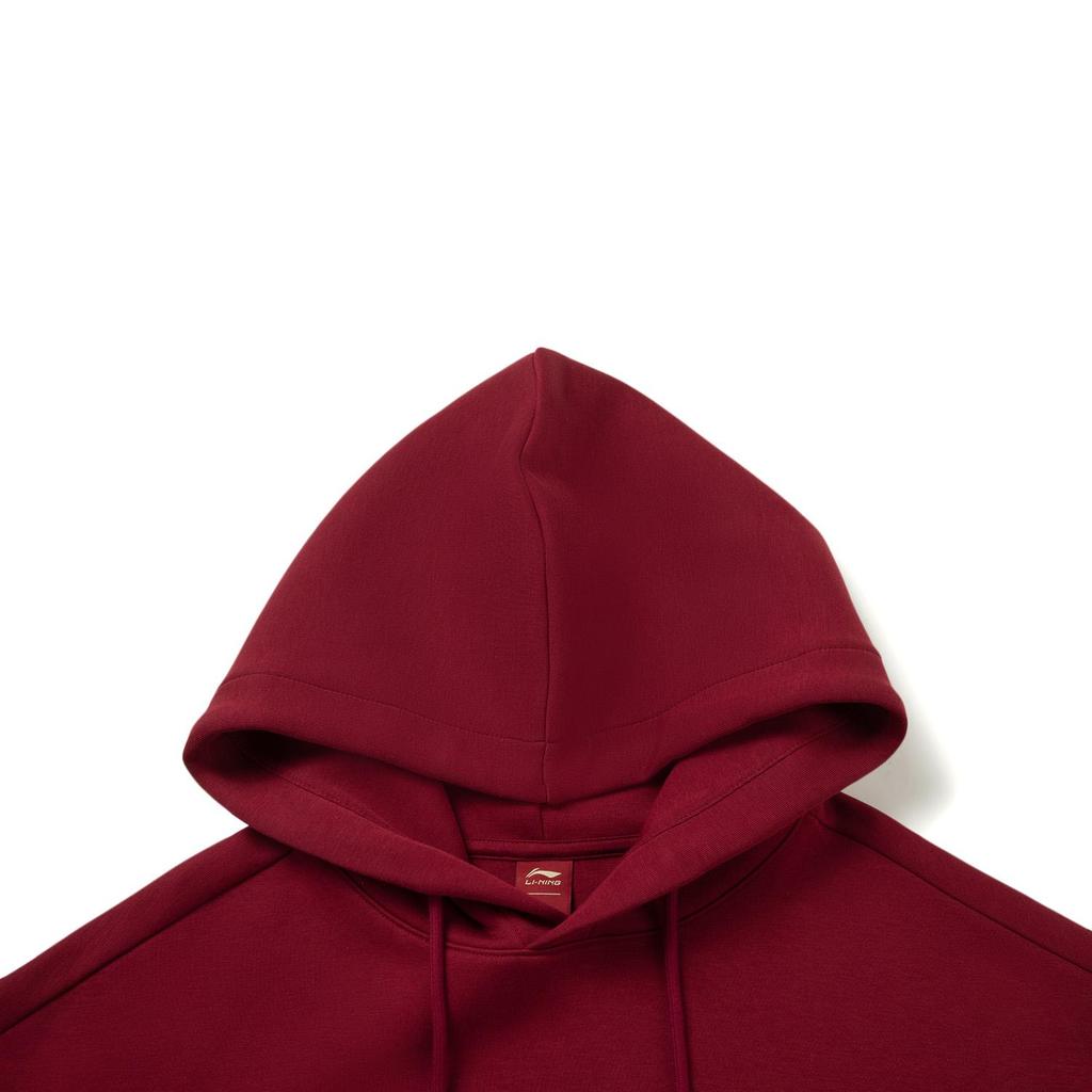 Unisex Li-Ning Forbidden City Series Pullover Hoodie Burgundy AWDVQ01-1
