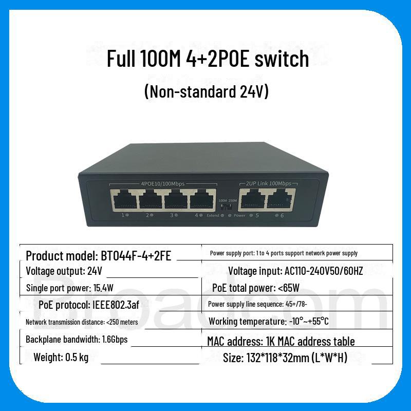 PoE-коммутатор Broadcom 24 В с 4, 8, 16 и 24 портами - Поддерживает мониторинг зданий