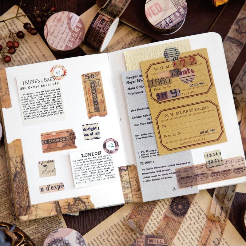 18,5 мм * 2 м Ретро Ватные Ленты для Junk Journal DIY Скрапбукинга Креативная Канцелярия Декор Дневника Клейкие Ленты для Отметки