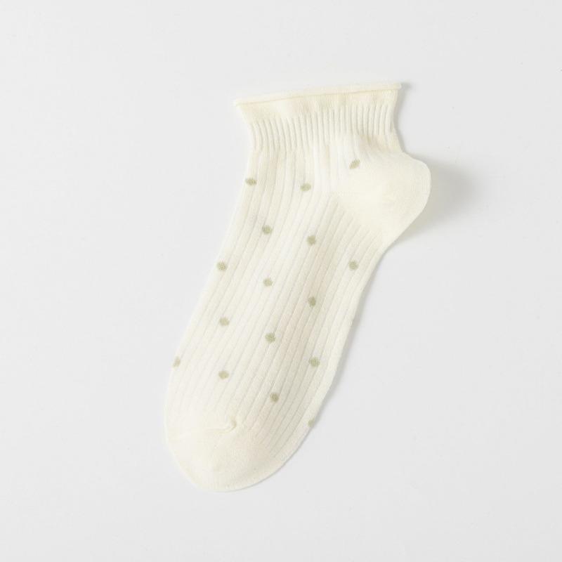 Женские летние хлопковые полосатые дышащие маленькие свежие кружевные носки-лодочки с пузырчатым краем