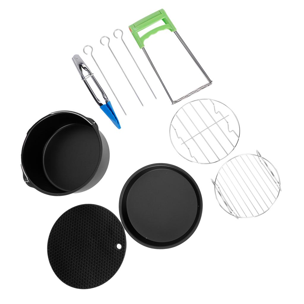 7in Kitchen Electric Fryer Accessory Cake Pan Pizza Plate Silicone Pad Grill Skewers Clamp
