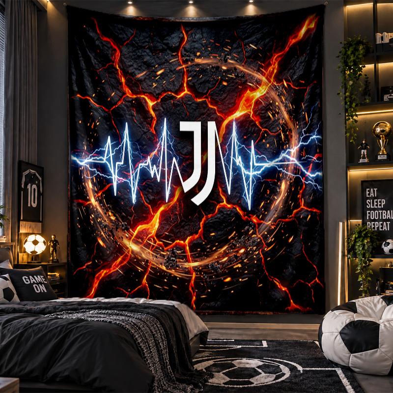 Wall Hanging Tapestry Juventus FC Print Cloth for Living Room Bedroom Home Decor
