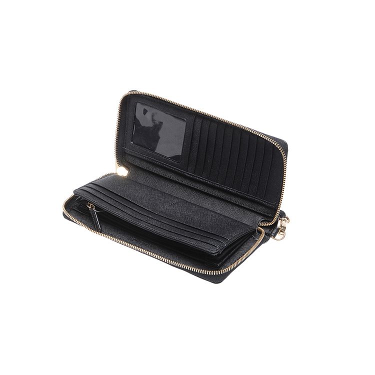 Michael Kors Long Letter Logo Wallet Leather Clutch Women wallet Black 32S5GTVE9L-BLACK
