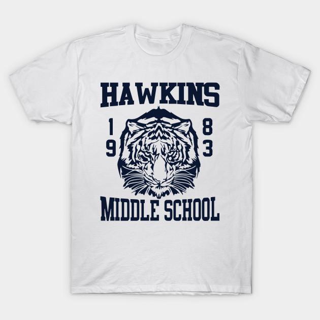 Men Black Print T-shirt Hawkings Tigers No-Cut Heat Transfer Print Cotton Tshirt