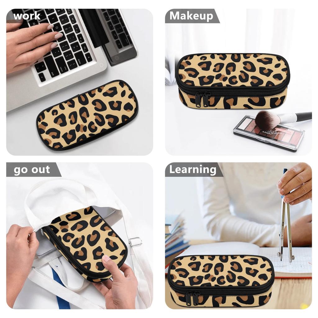 Pen Case Portable Scratch Resistant Polyester Easy Open Zipper with Mesh Pocket Removable Divider and Pen Slots for Students