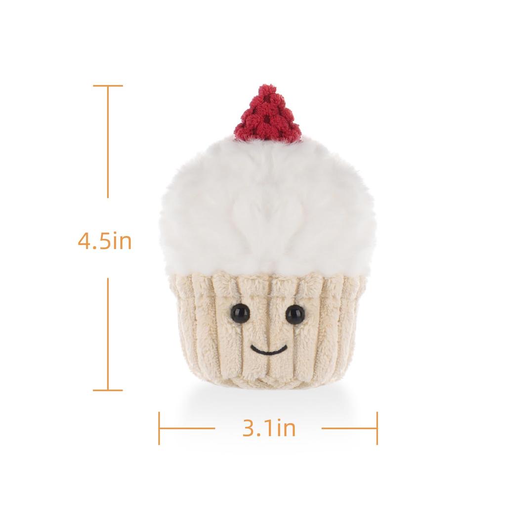 Apricot Lamb Cupcake Plush Toy for Kids, Soft and Cute Fluffy Cupcake for Girls and Boys, 12cm