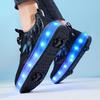 New Runaway Shoes, Boys, Students, Pulley Shoes, Skates, USB Charging Luminous Shoes, Girls' Double Wheels