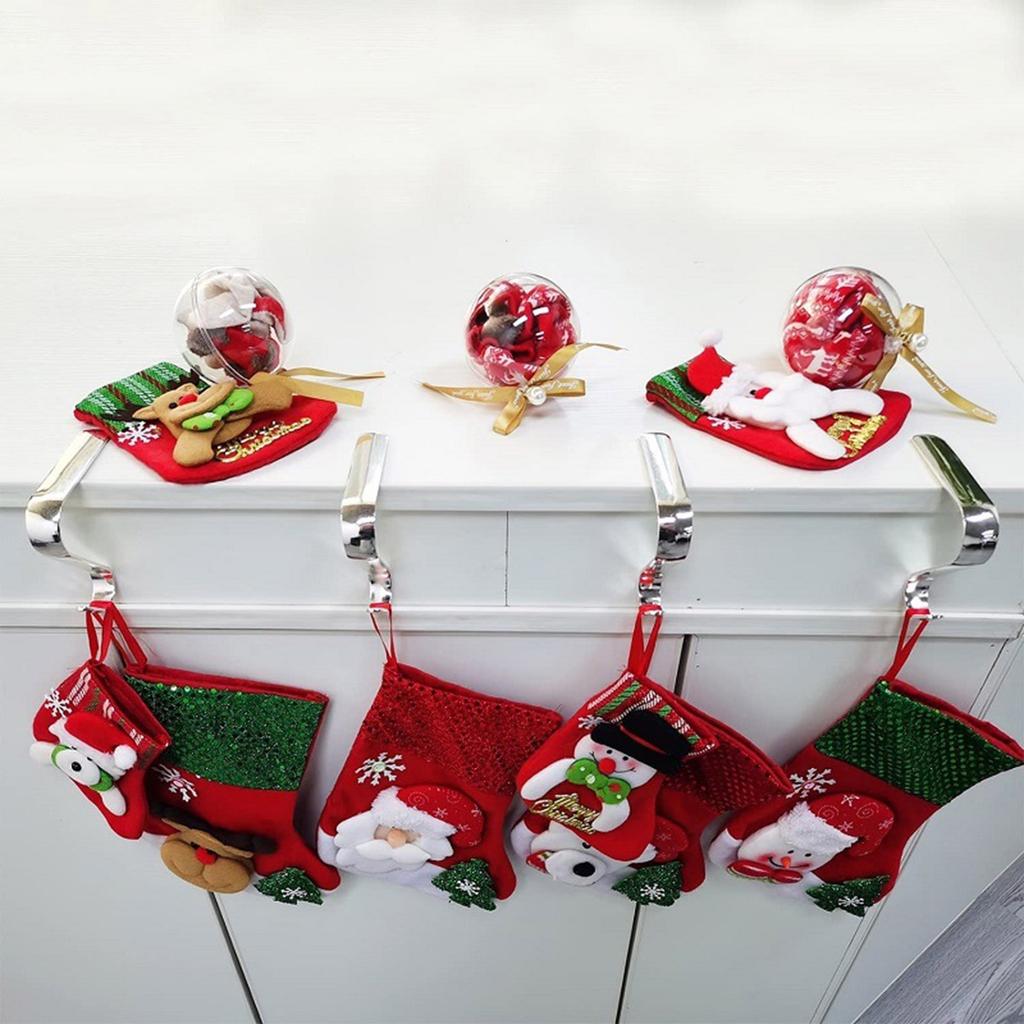 Stylish Christmas Stocking Holders Accessory for Fireplaces Mantels Hook and Garlands Clip In Sturdy Metal Materials