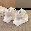 Lightweight and Breathable Sports Small Casual Dad Shoes Women's 2025 Autumn New Popular Mesh Thick-soled High-top Shoes