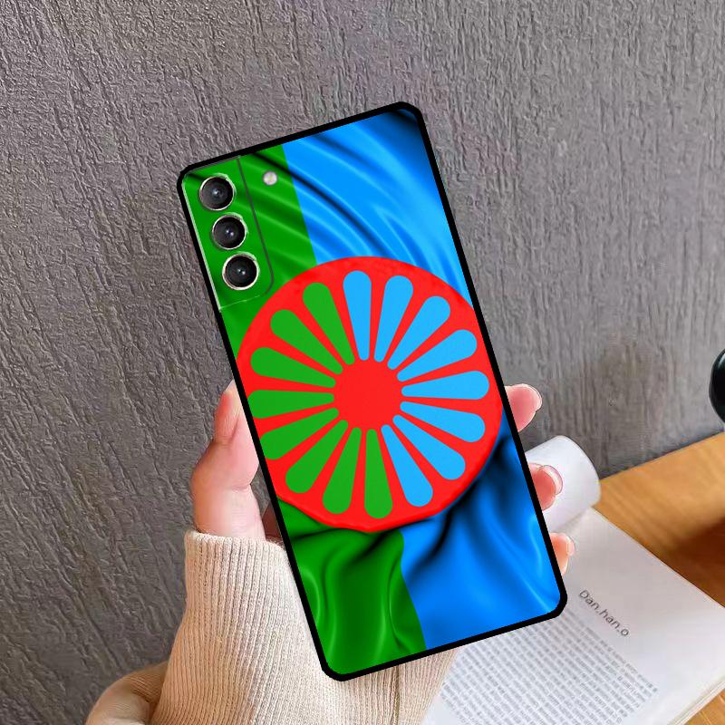 Gypsy Romani Roma Flag Case For Samsung Galaxy S22 Ultra S21 S20 FE S8 S9 S10 Plus Note 10 20 S23 Ultra Back Cover