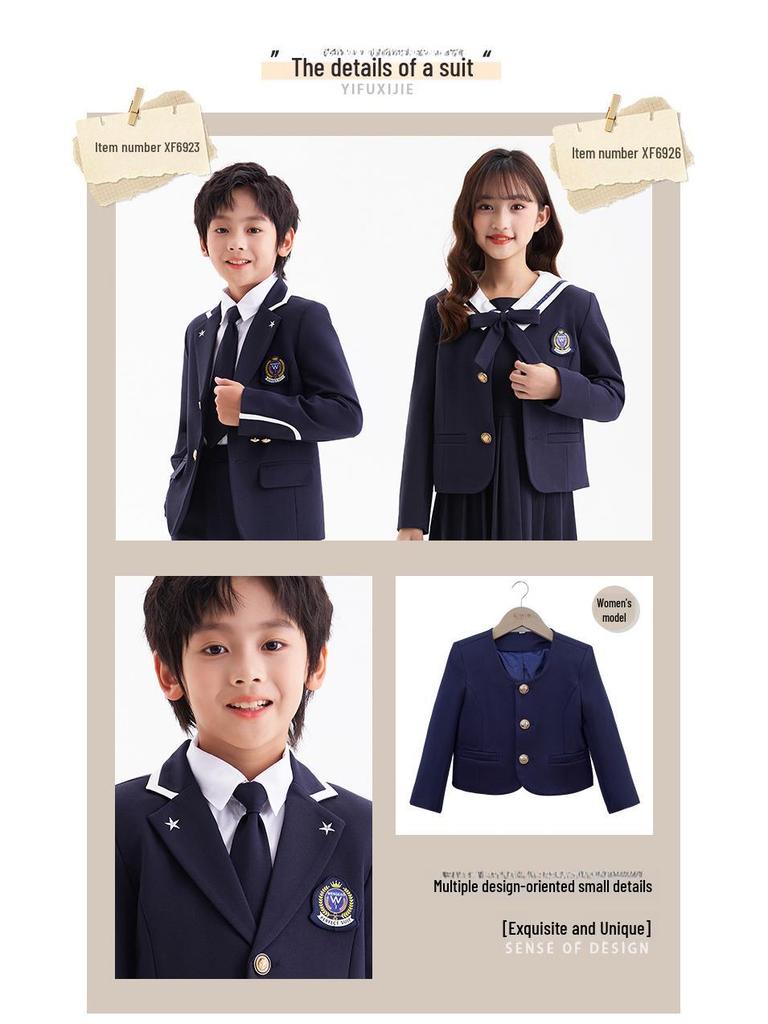 Детская школьная одежда: Блейзеры в британском стиле, Детсадовская и школьная форма, Сезонная классная одежда и Платья для ведущих