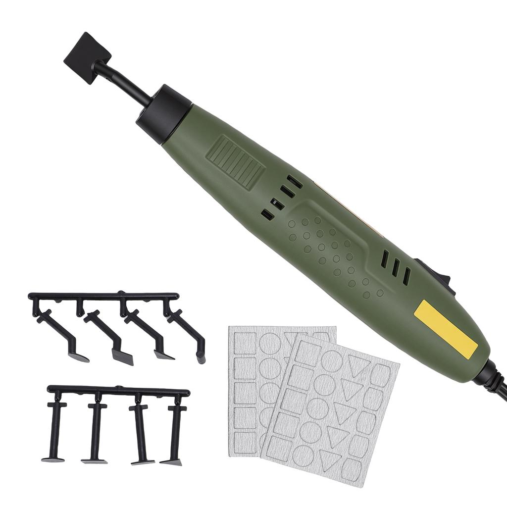 Pen Sander, Detail Finishing Tool with 8 Replacement Heads and 2 Sandpapers, Tool Kit for Sanding, Polishing, Finishing