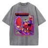 Portal To The Cat Dimension Washed Retro Clothes Fashion Summer T-Shirts Streetwear Cotton Loose Tops Breathable Tee Couple