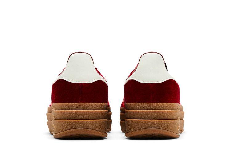Женские кроссовки adidas Gazelle Bold Ярко-красный Вельвет (Женский) Команда Победа Красный/Ярко-красный/Небесно-белый