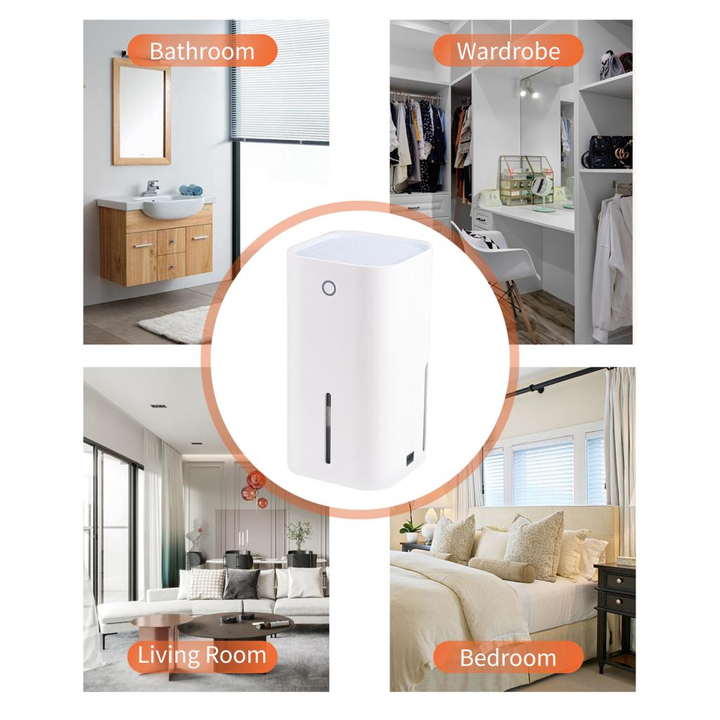850mL Dehumidifier To 215 Sq. Ft Portable Small Dehumidifier Auto-off Protection Humidity Control
