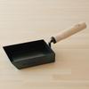Kamoshika Tools Store Tamagoyaki Frying Pan Egg Pan Iron IH Direct Fire Compatible Made In Japan Wooden Handle Black OR-60-3430
